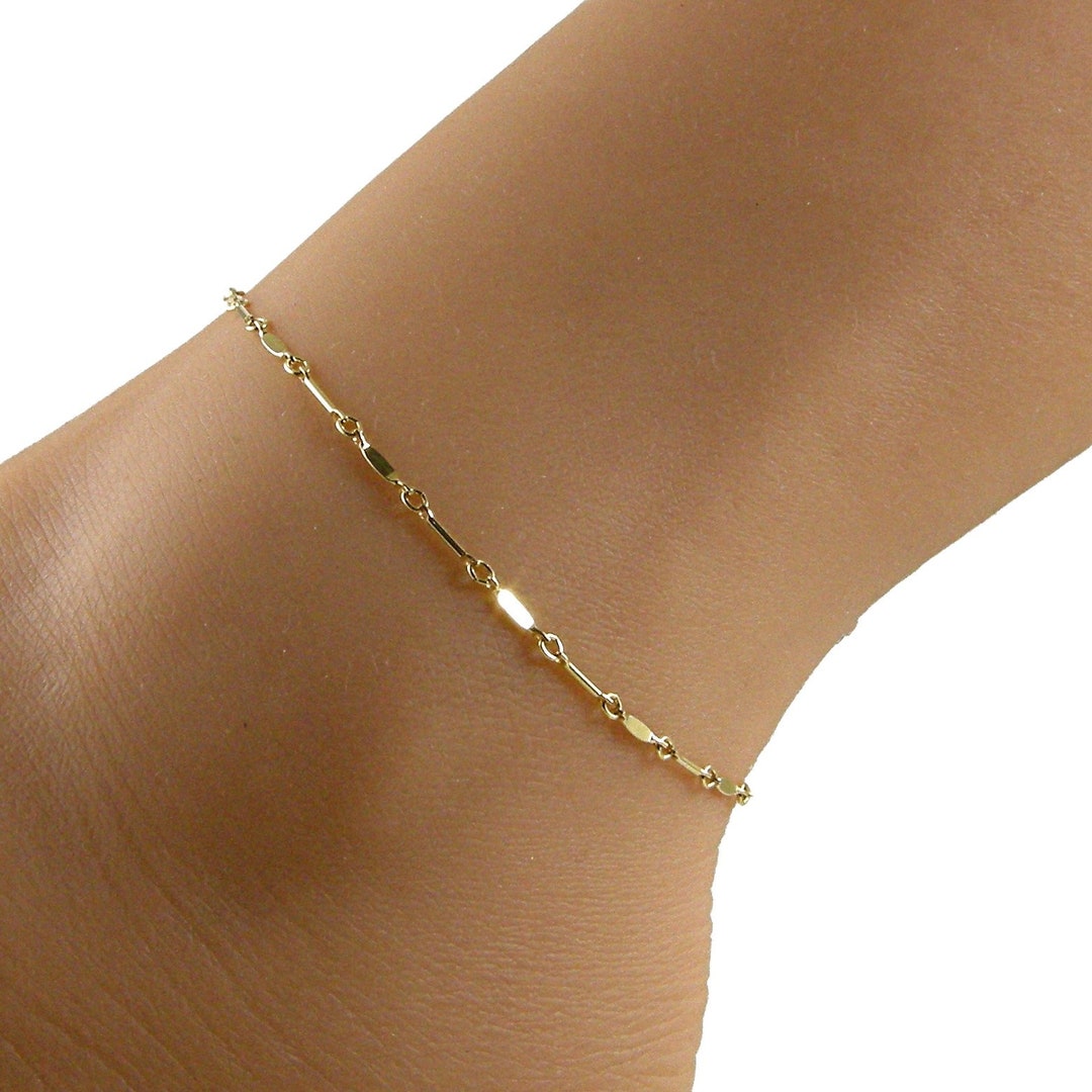 dainty gold chain anklet