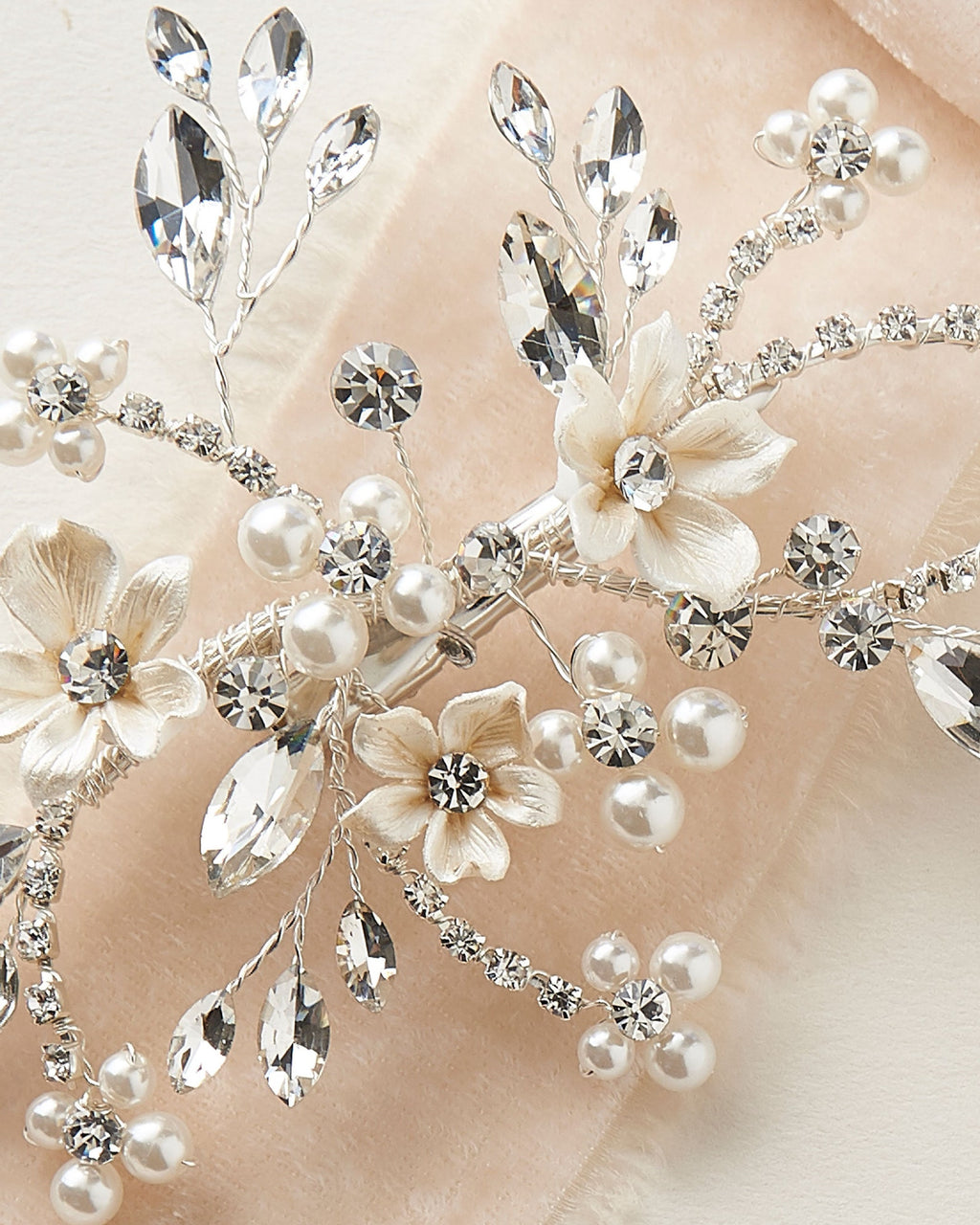 crystal pearl hair clip