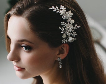 crystal pearl hair clip