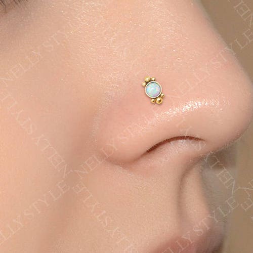 opal nose ring
