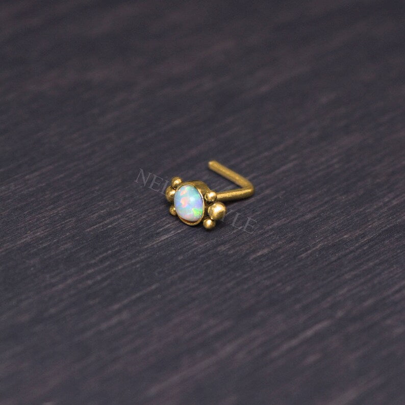 opal nose ring