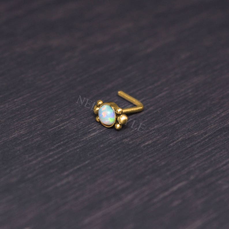 opal nose ring