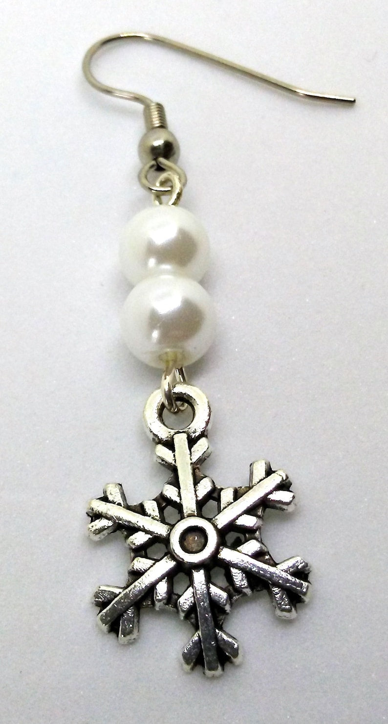 snowflake crystal tassel earrings