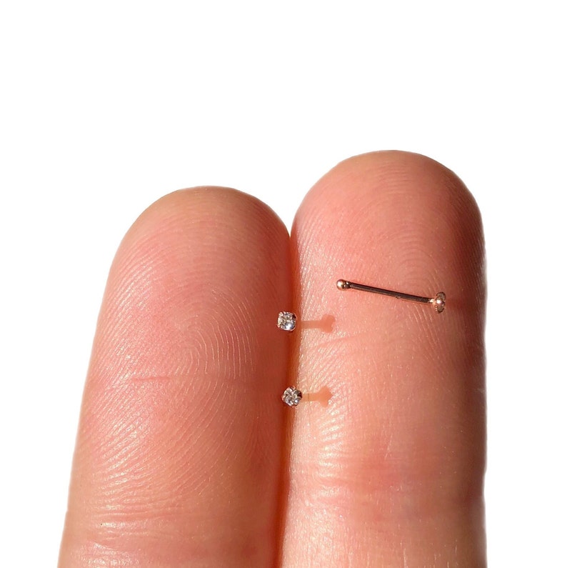 tiny crystal nose stud
