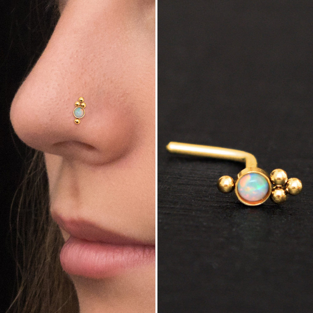 opal nose ring