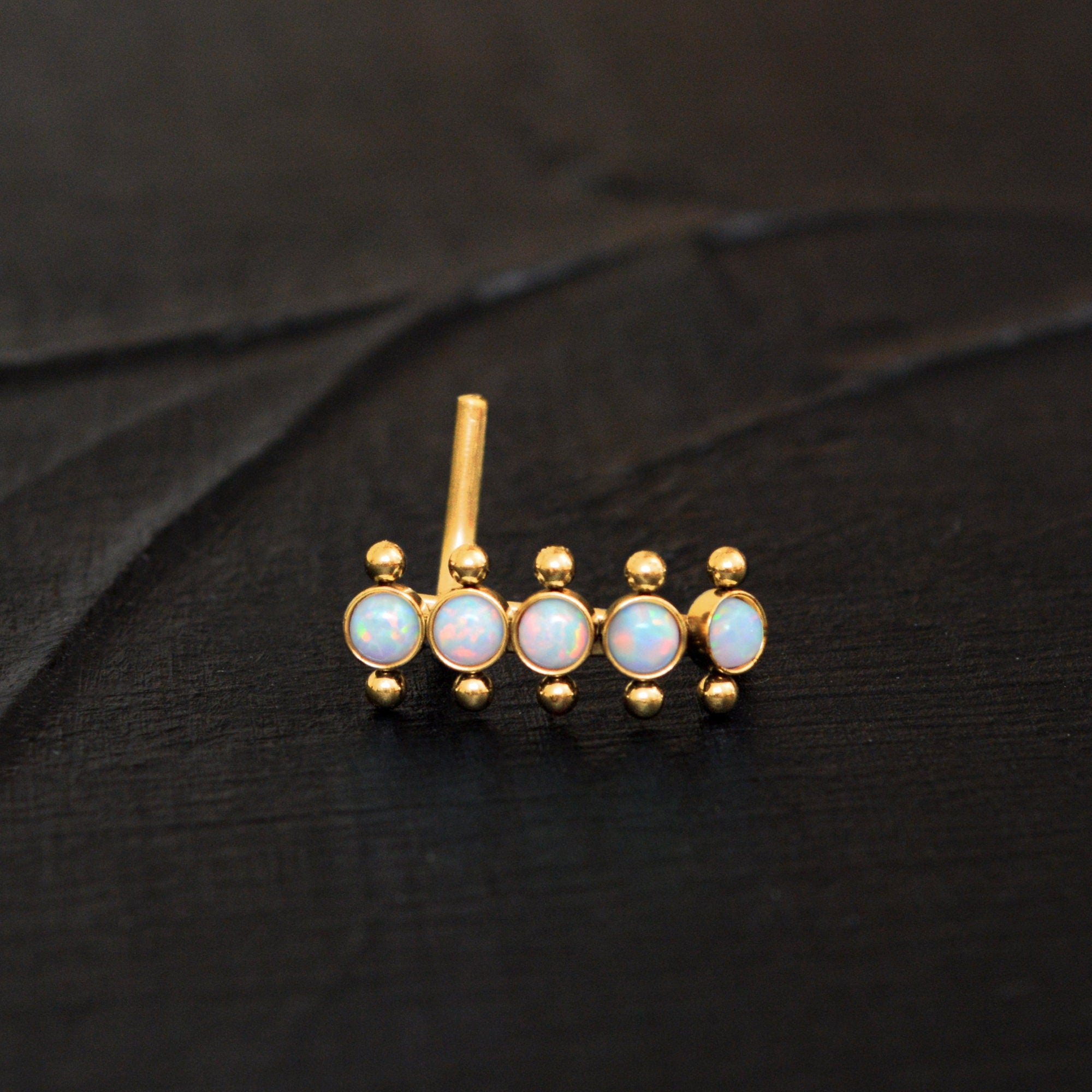 opal nose ring