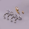 Crystal Zircon Belly Button Ring — Dainty Surgical Steel Navel Bar