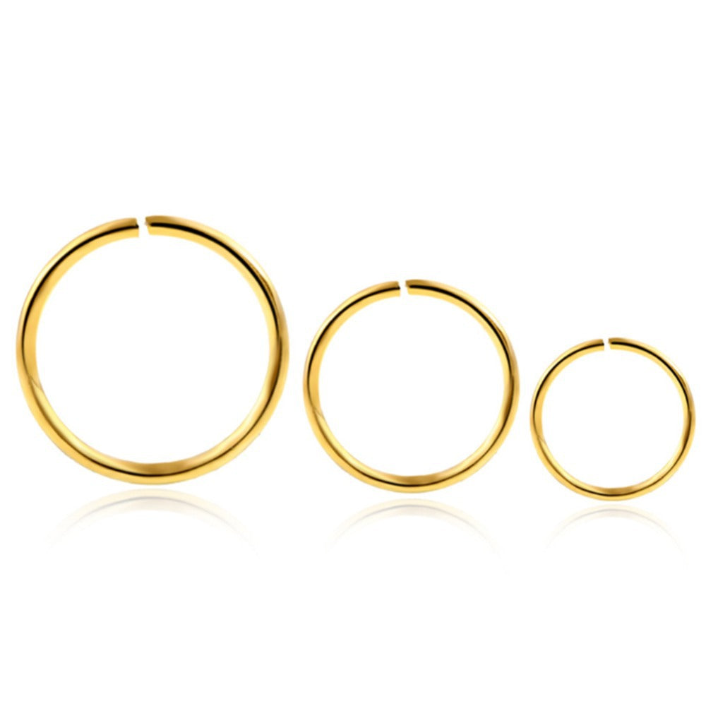 Stainless Steel Nose Ring Hoop Set — Minimalist Nose Piercing