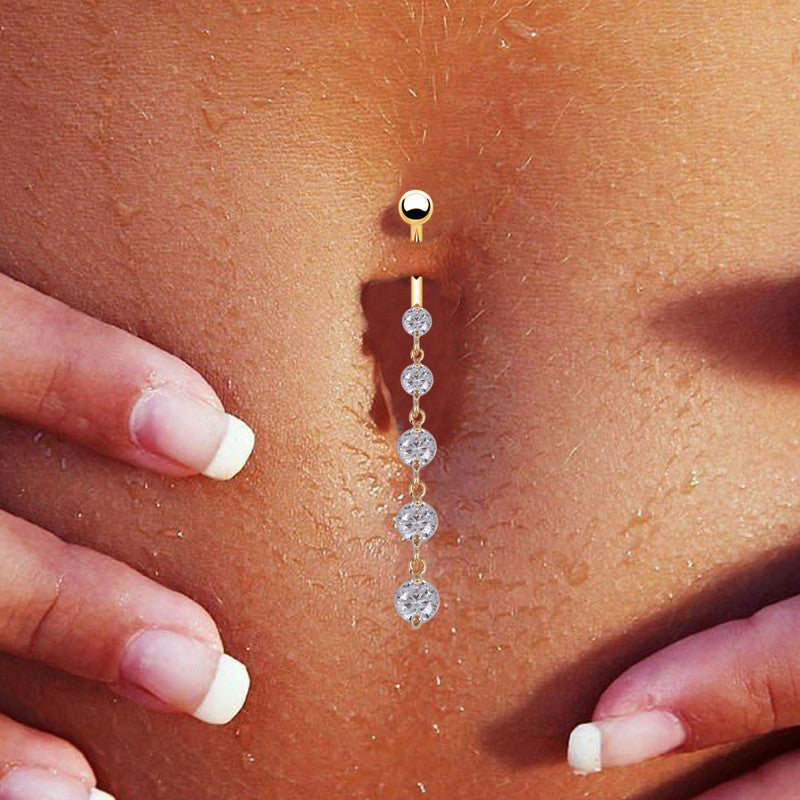 Crystal Heart Belly Button Ring — Romantic Navel Piercing