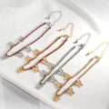 Rhinestone Butterfly Cuban Link Anklet — Crystal Ankle Bracelet