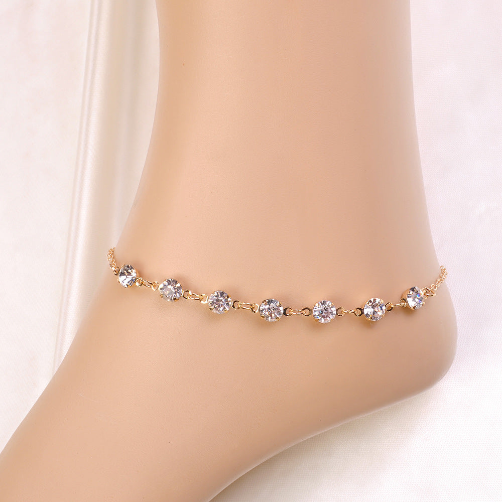 Bohemian Crystal Anklet — Dainty Beach Ankle Bracelet
