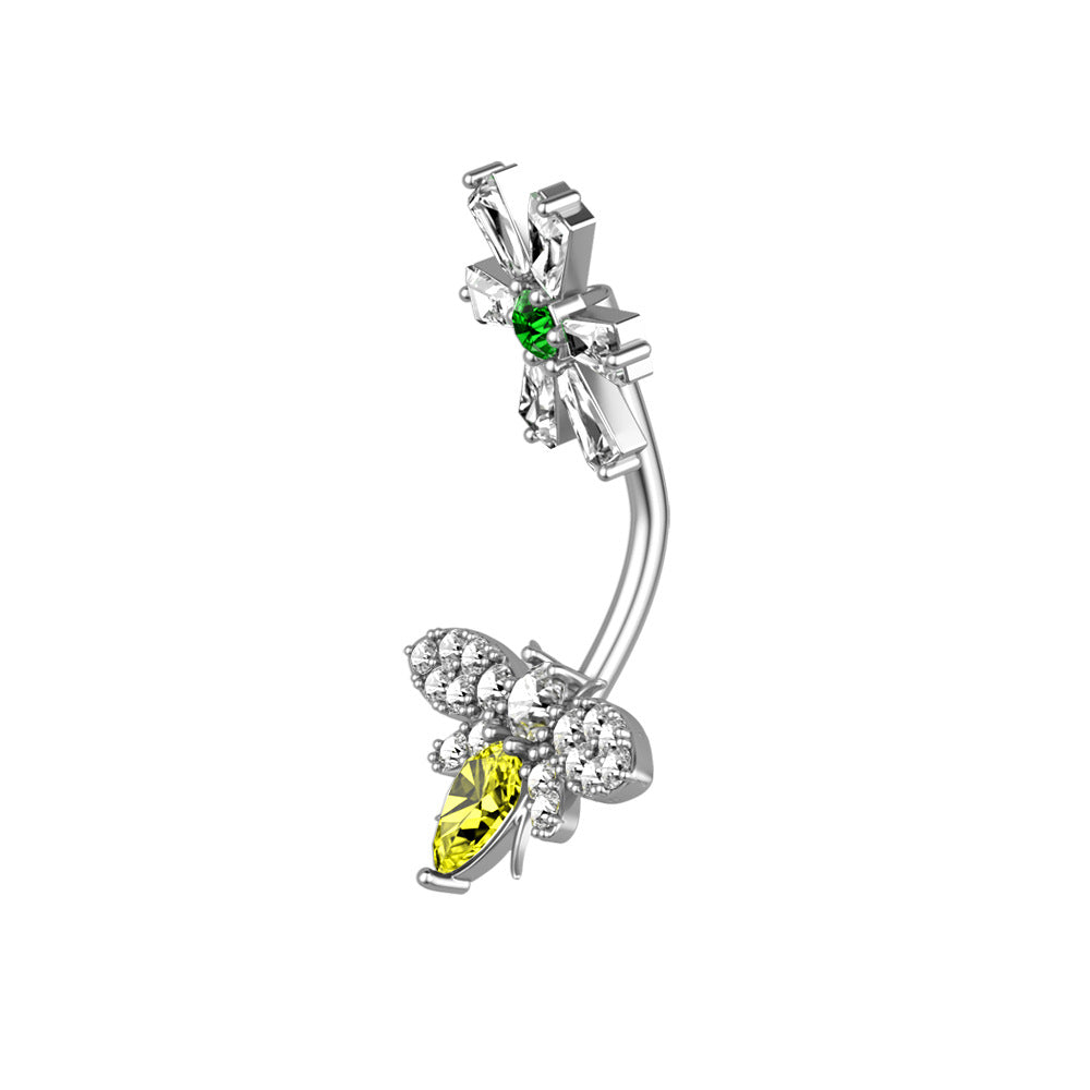 Melissa Flower Belly Button Ring close-up detail