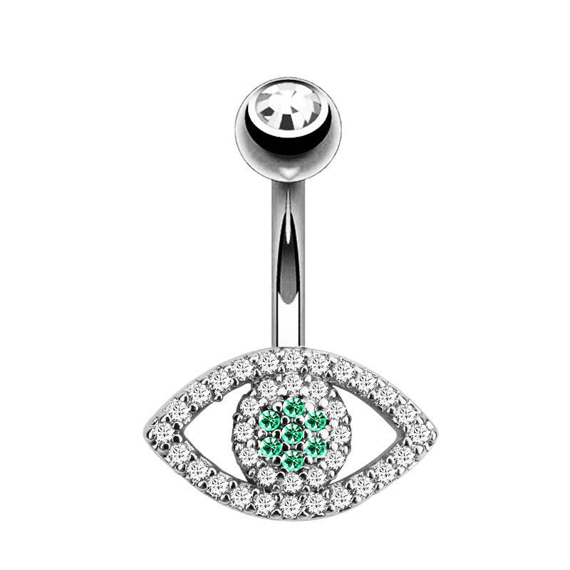 Crystal Bee Belly Button Ring close-up detail