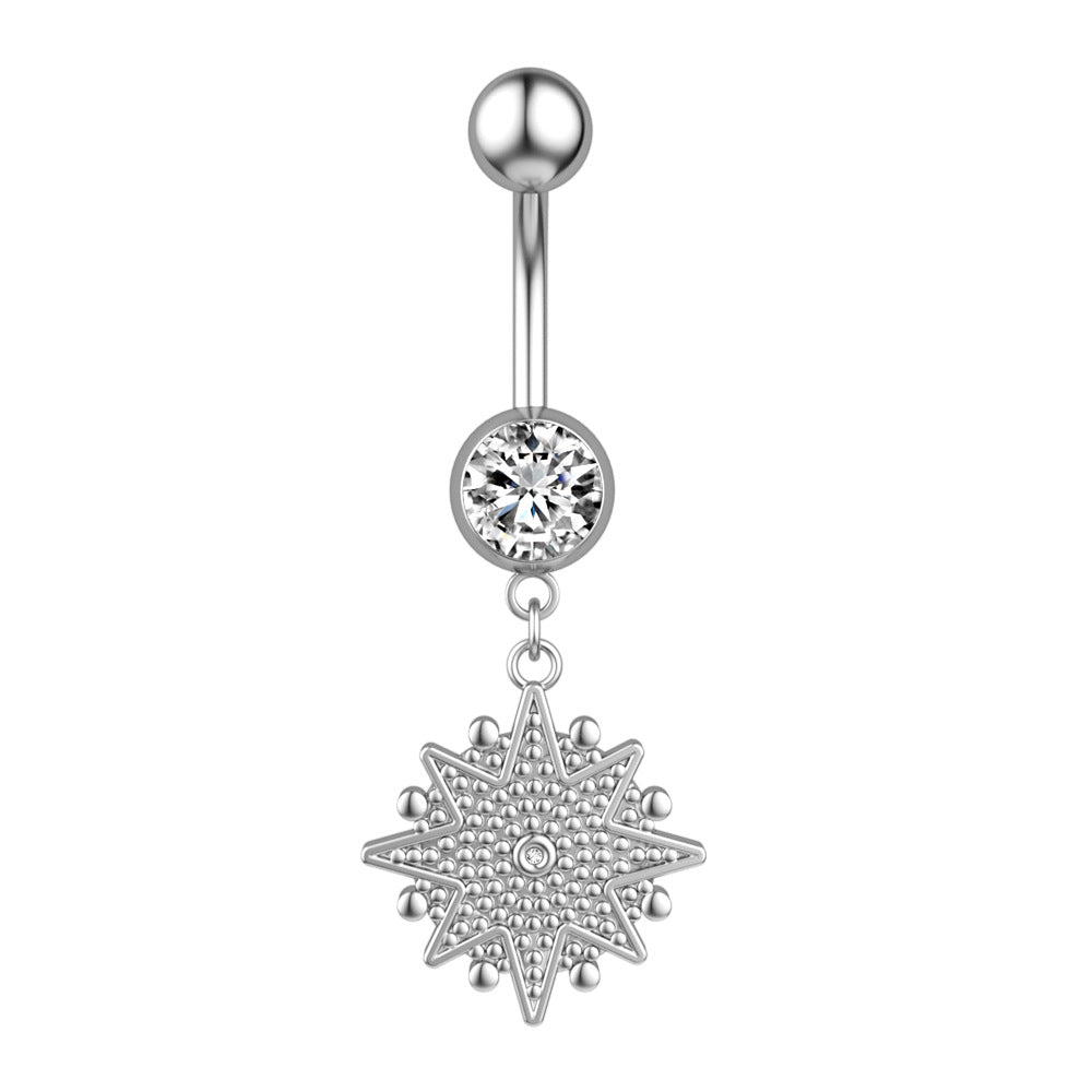 Celestial Star Belly Button Ring close-up detail