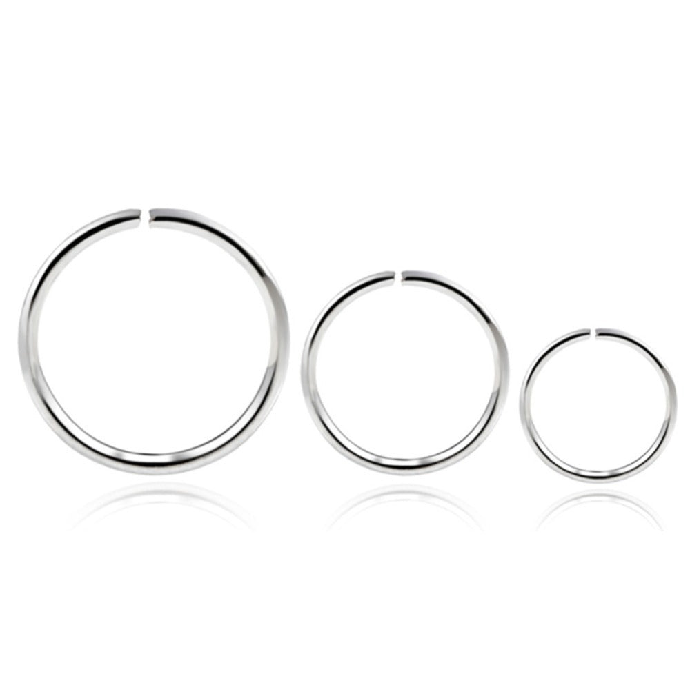 Stainless Steel Nose Ring Hoop Set close-up detail
