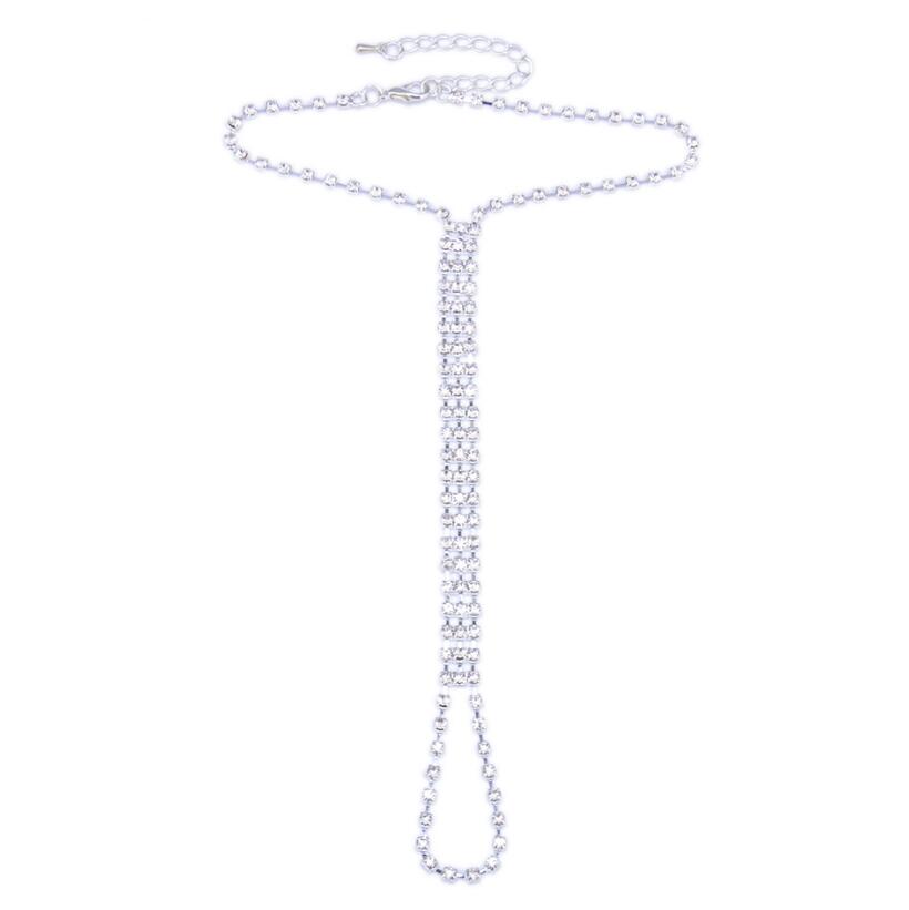 Rhinestone Beach Anklet close-up detail
