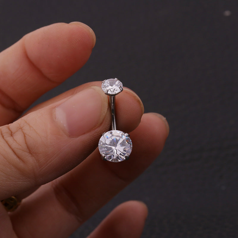 Crystal Zircon Belly Button Ring from different angle