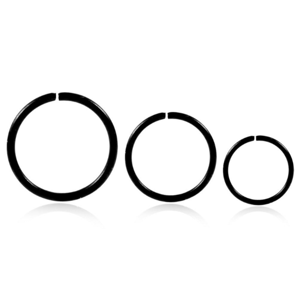 Stainless Steel Nose Ring Hoop Set from different angle