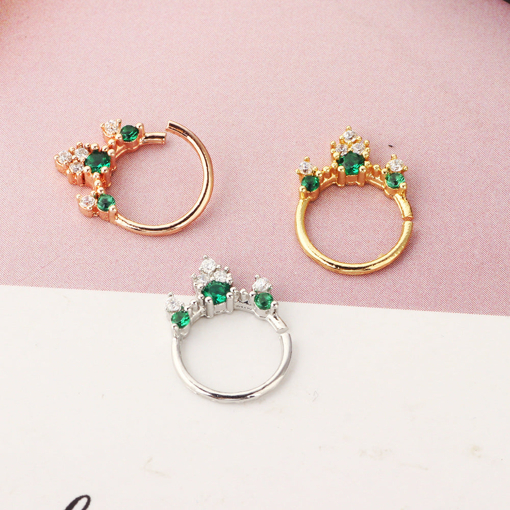 Diamond Crystal Nose Ring from different angle