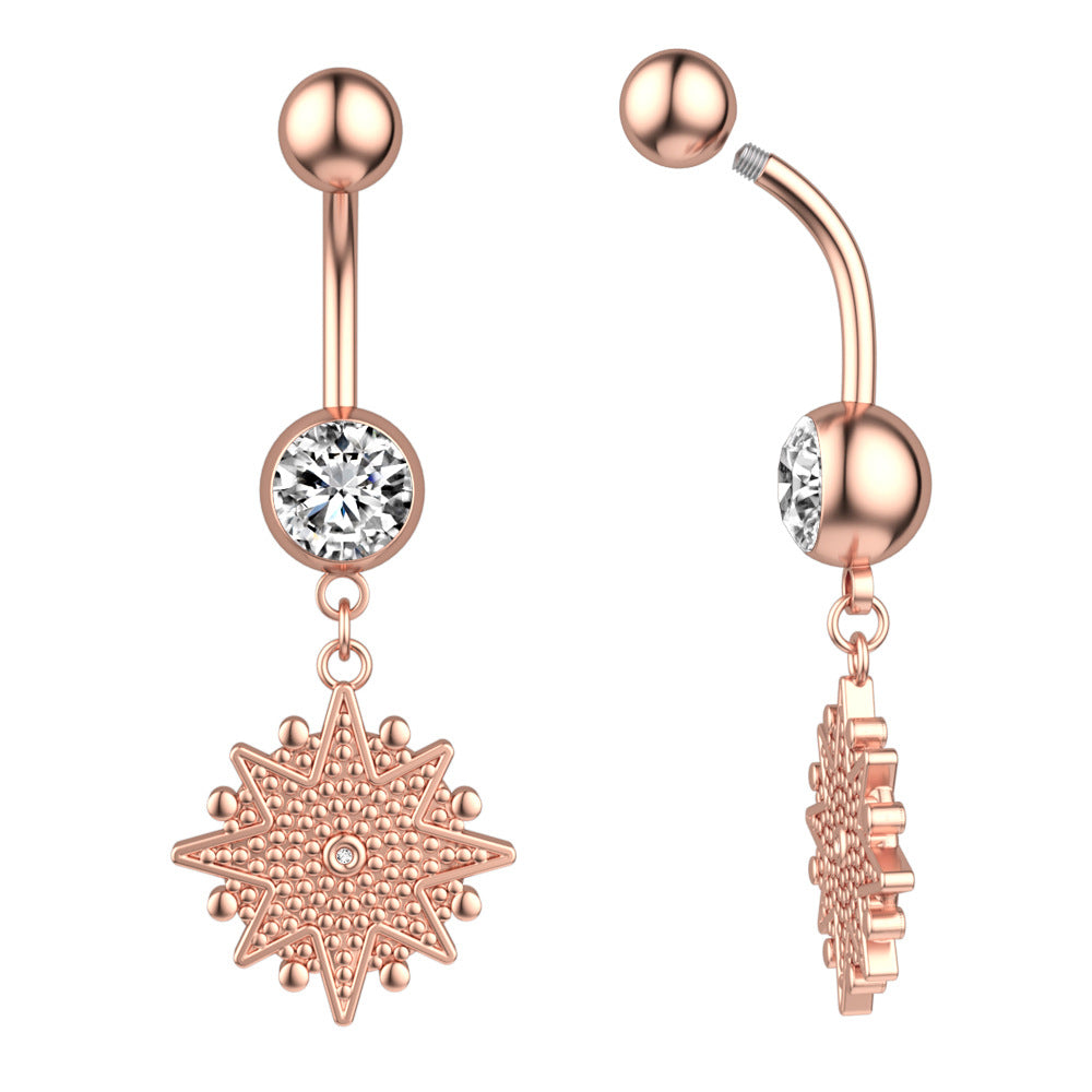 Celestial Star Belly Button Ring from different angle