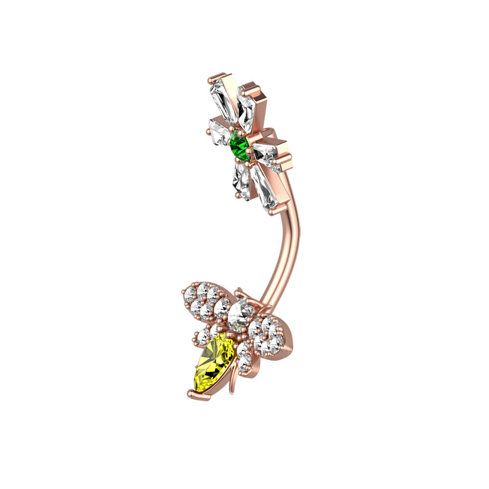 Melissa Flower Belly Button Ring from different angle
