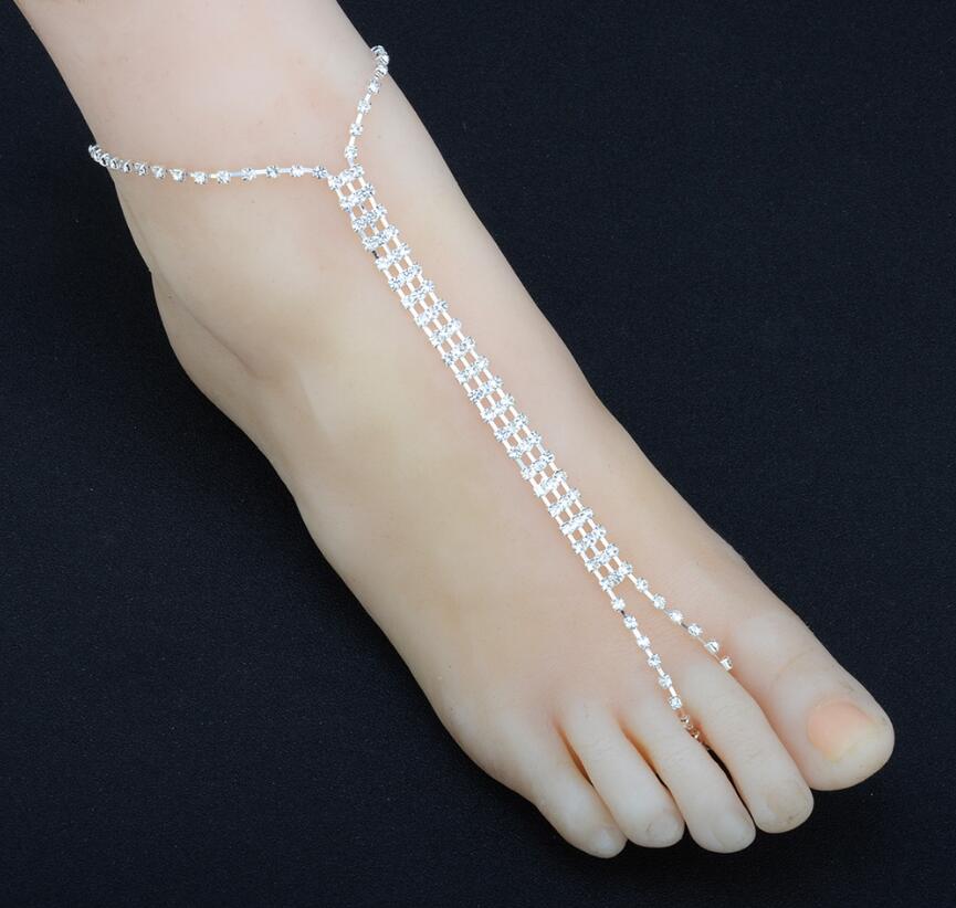 Rhinestone Beach Anklet from different angle