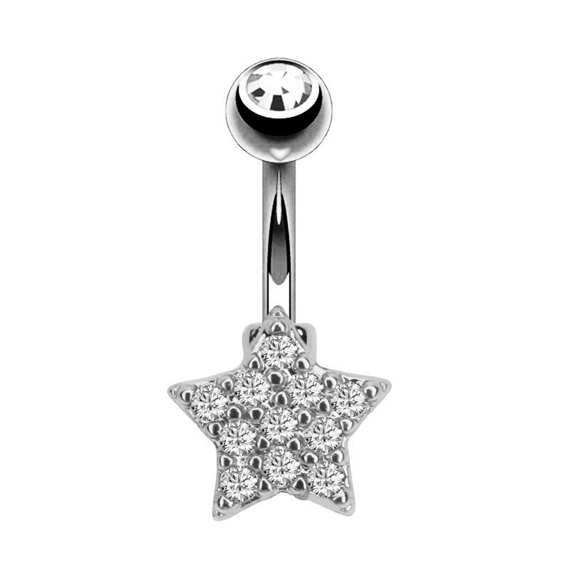 Crystal Bee Belly Button Ring from different angle