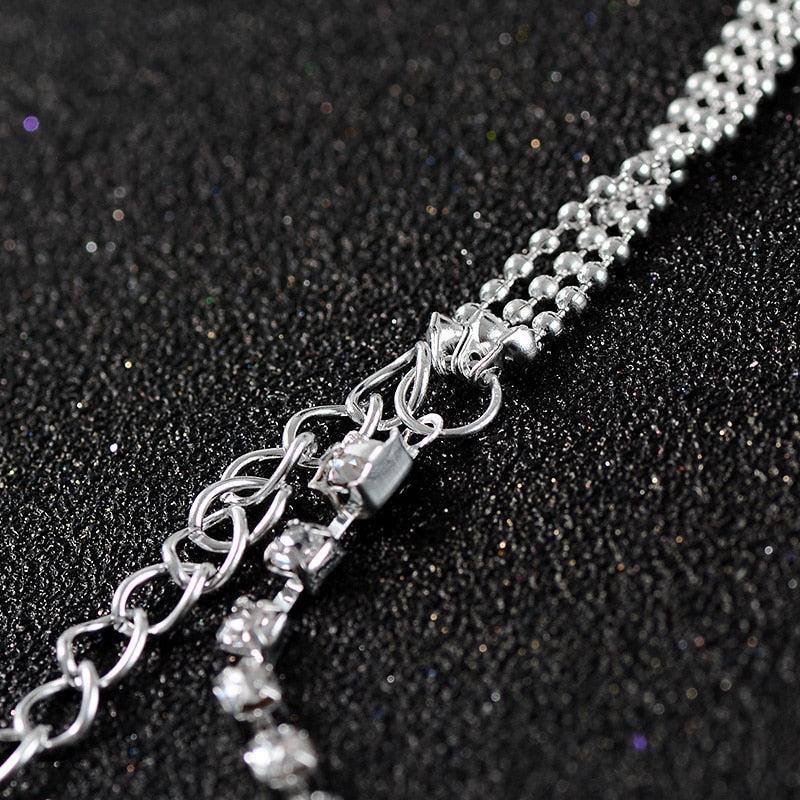 Crystal Multilayer Chain Anklet lifestyle shot