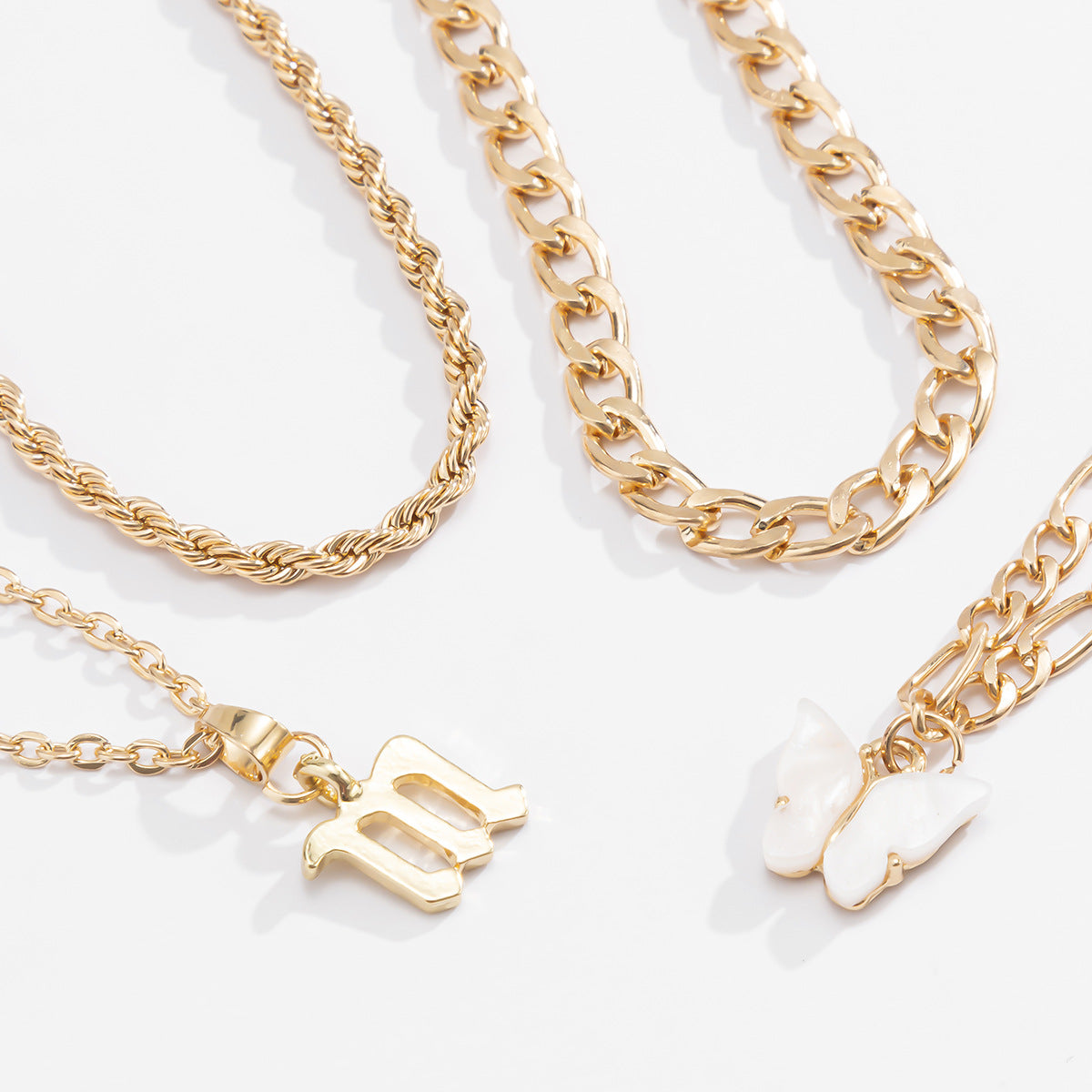 Butterfly Letter Multilayer Anklet lifestyle shot