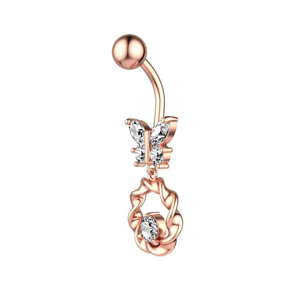 Butterfly Crystal Dangle Belly Ring lifestyle shot