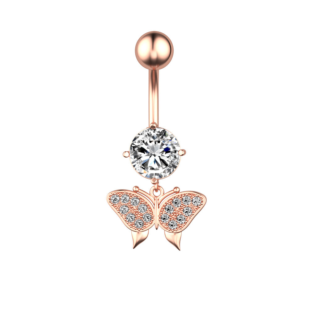 Butterfly Charm Belly Button Ring lifestyle shot
