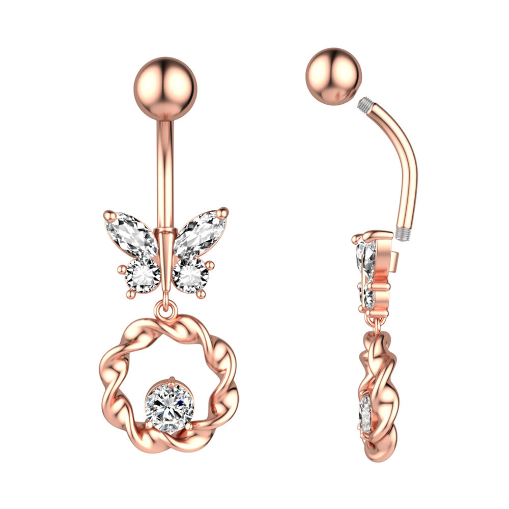 Butterfly Crystal Dangle Belly Ring product image 5