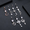 Teardrop Crystal Belly Button Ring — Elegant Drop Navel Bar