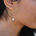 Pearl Tassel Thread Earrings — Elegant Drop Earrings