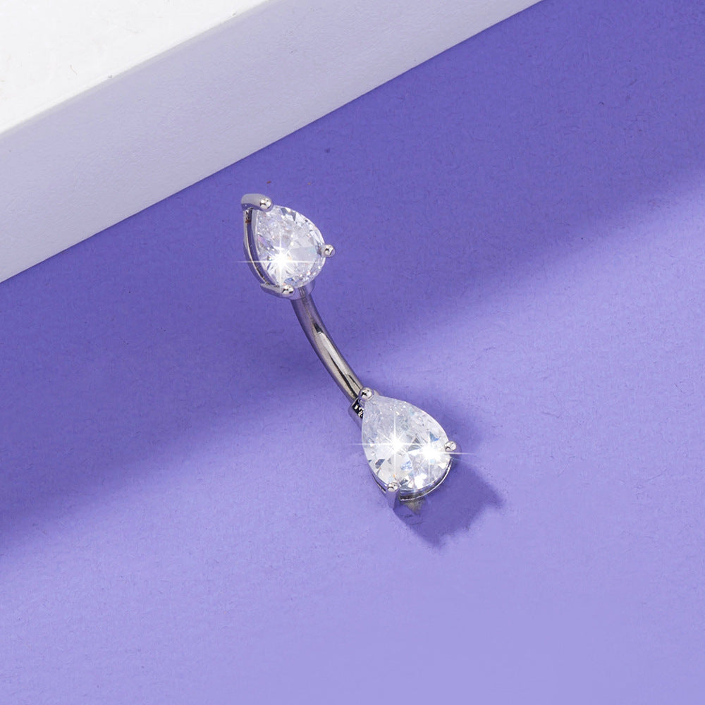 Vine Crystal Climbing Belly Ring close-up detail