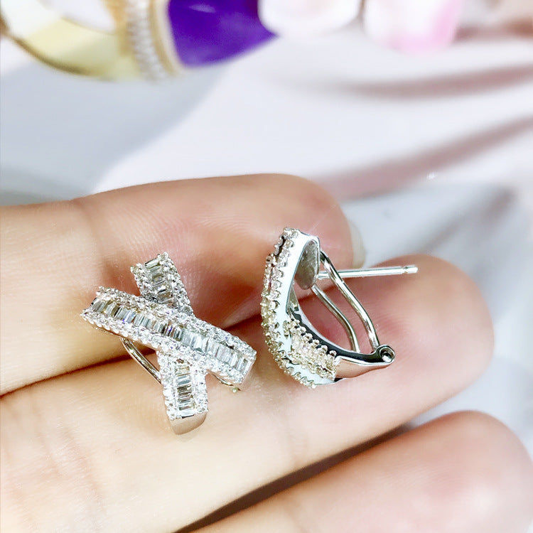 Crystal Zircon Hoop Earrings close-up detail