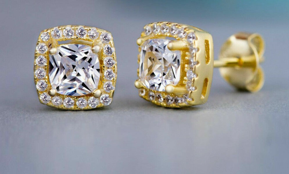 Dainty Crystal Zircon Studs close-up detail