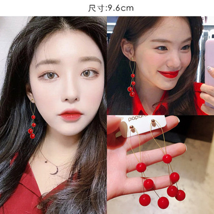 Crystal Chain Drop Earrings close-up detail