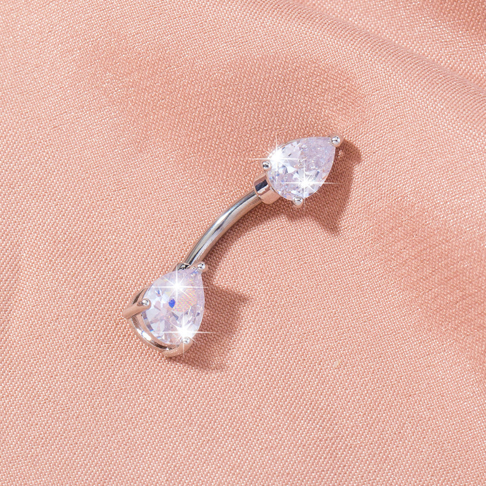 Vine Crystal Climbing Belly Ring from different angle