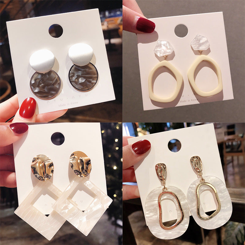 Crystal Chain Drop Earrings from different angle