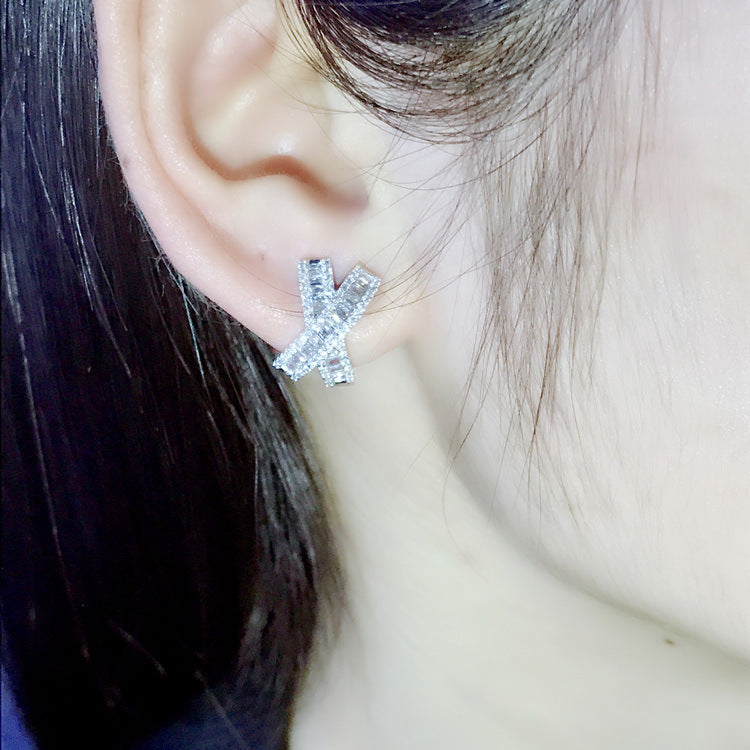 Crystal Zircon Hoop Earrings lifestyle shot