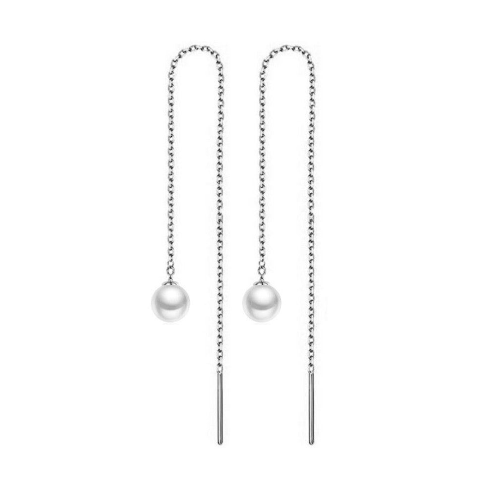 Pearl Tassel Thread Earrings product image 5
