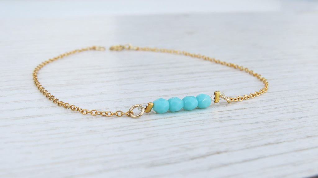 turquoise beach anklet