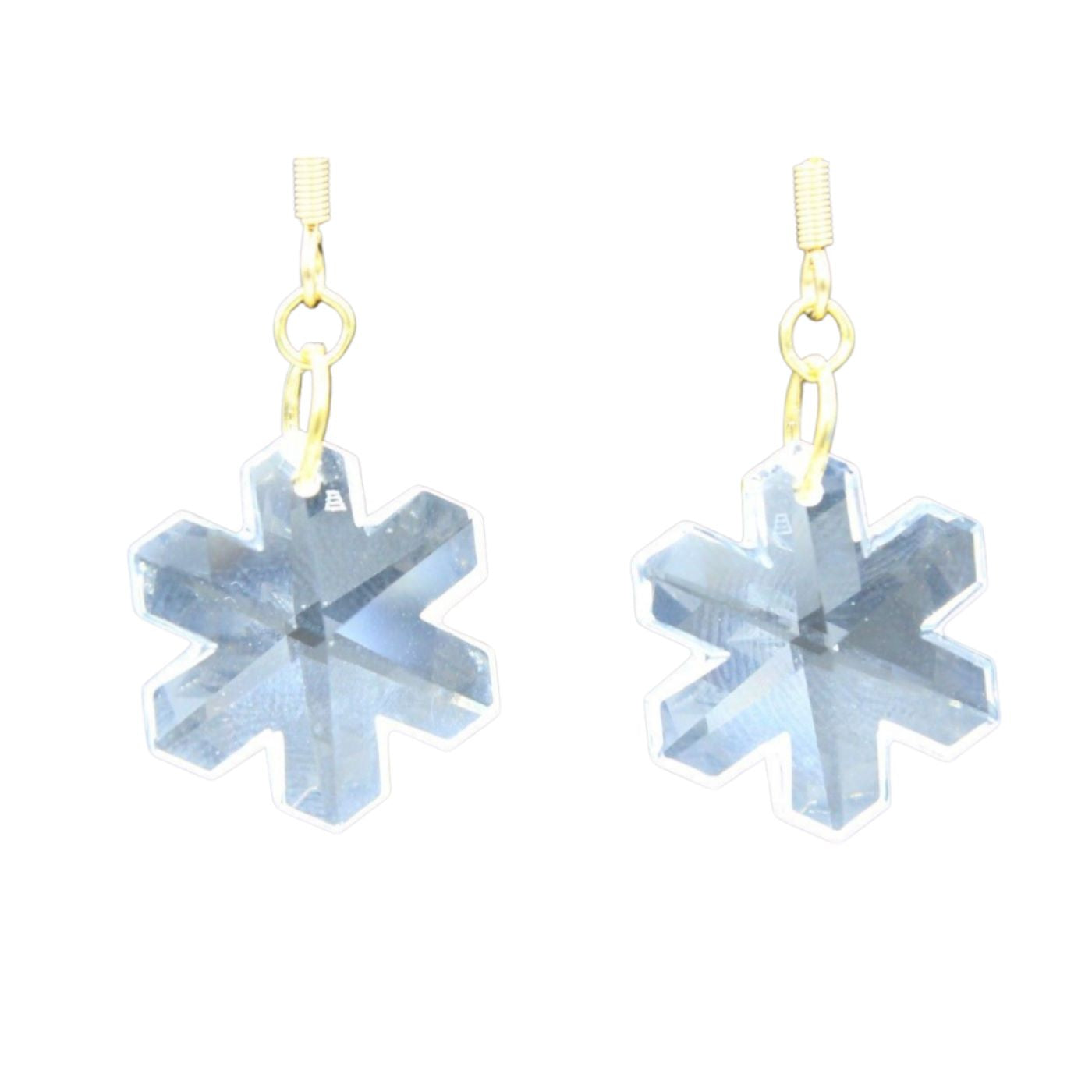 snowflake crystal tassel earrings