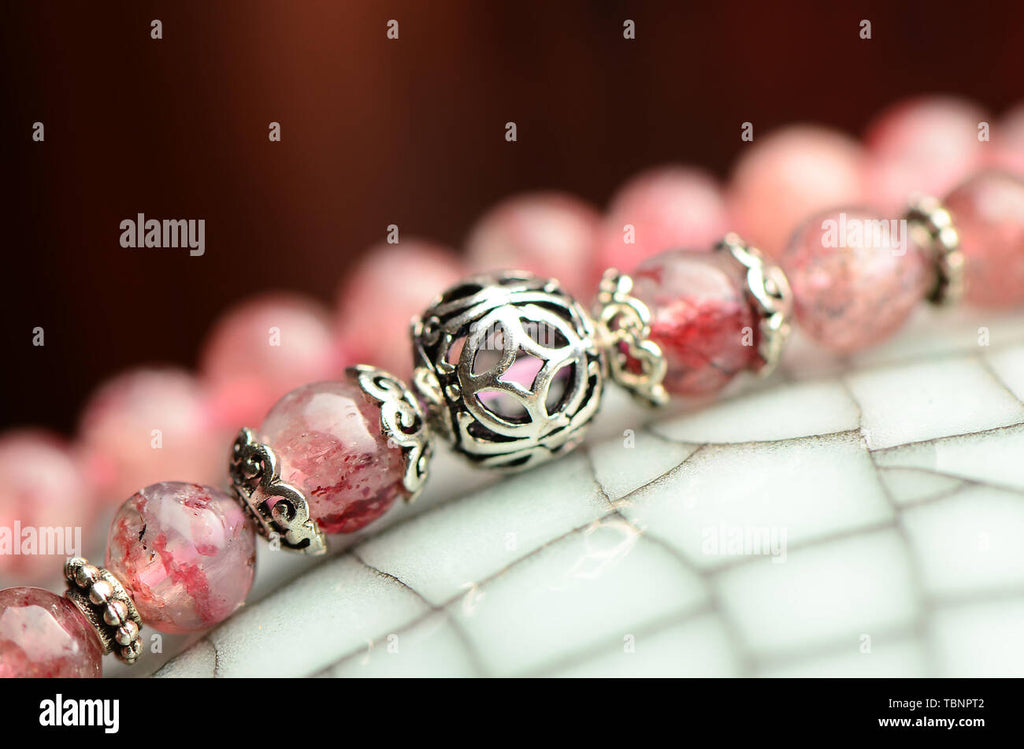 strawberry crystal bracelet pink