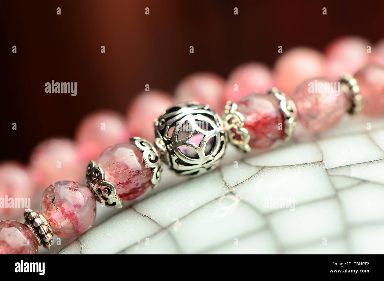strawberry crystal bracelet pink